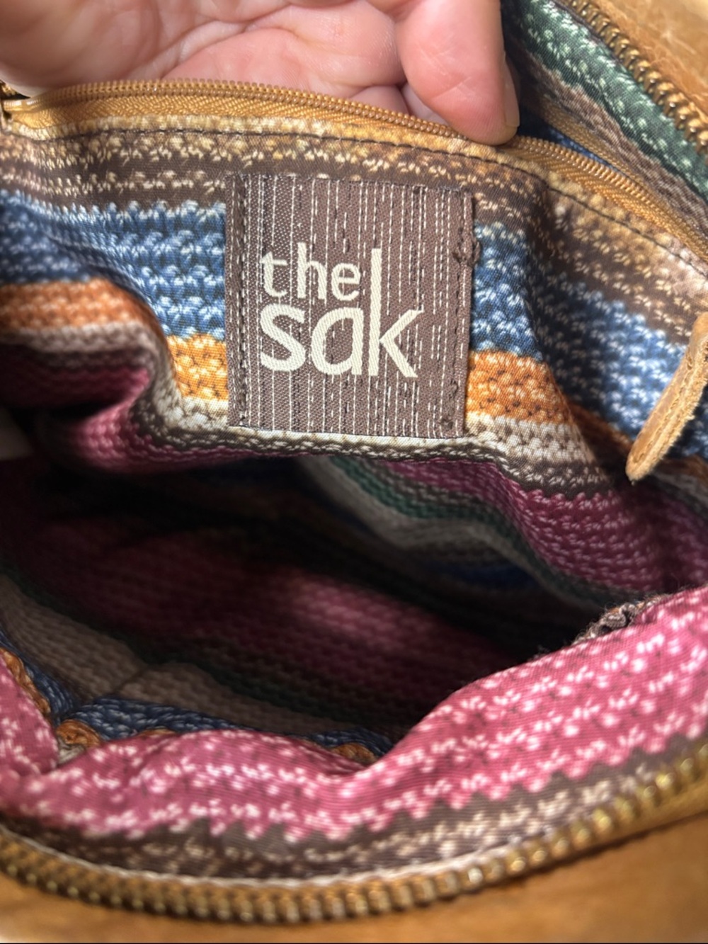 THE SAK distressed brown leather crossbody bag with daisy charm - Picture 10 of 15